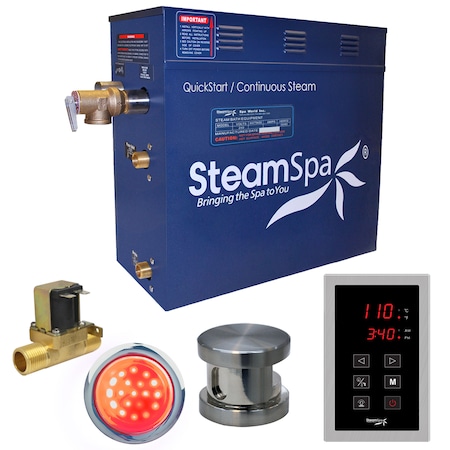 Steamspa Indulgence 4.5 KW Bath Generator w/Auto Drain-Brushed Nickel INT450BN-A